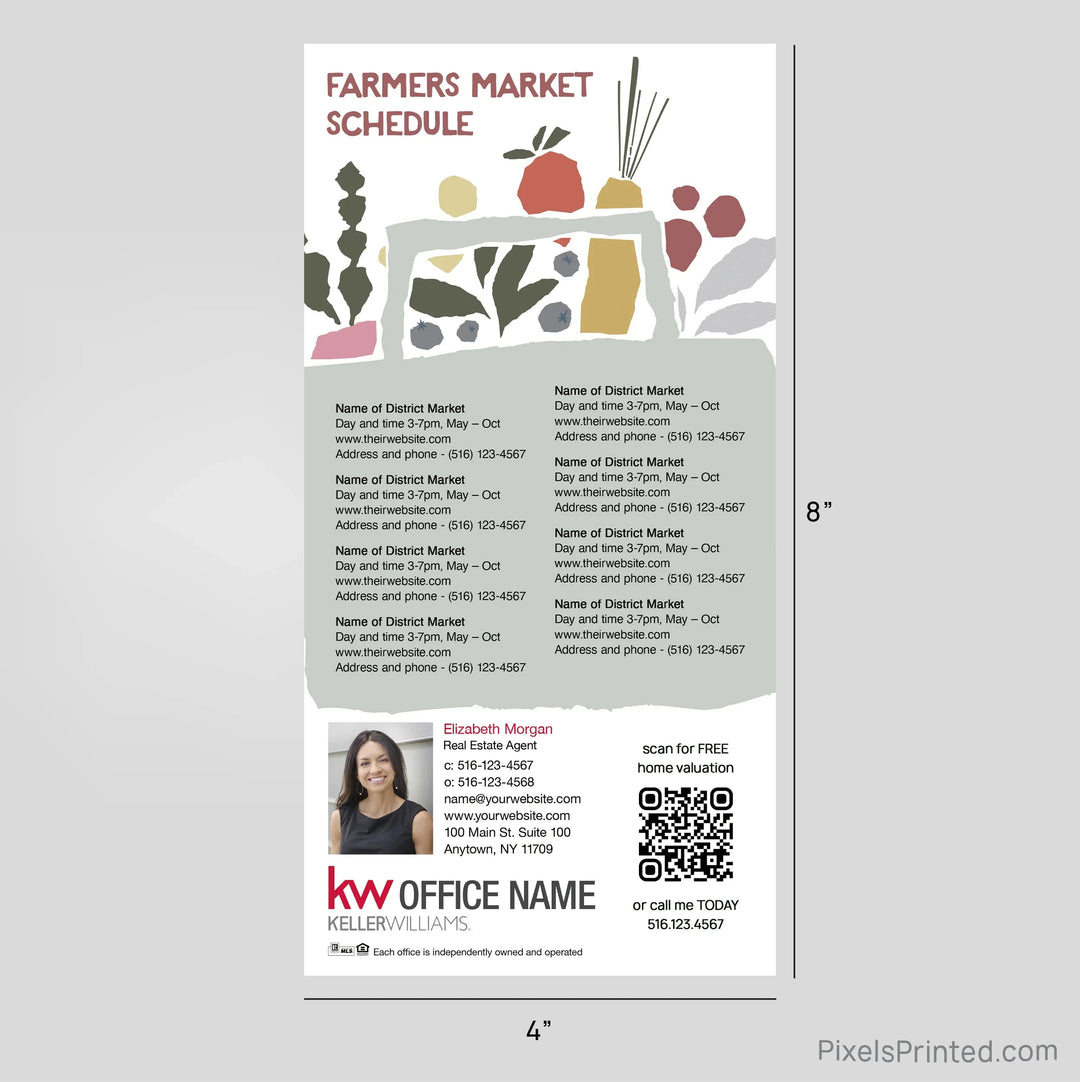 Keller Williams Real Estate Farmers Market Schedule Postcard Magnets postcard magnets PixelsPrinted 