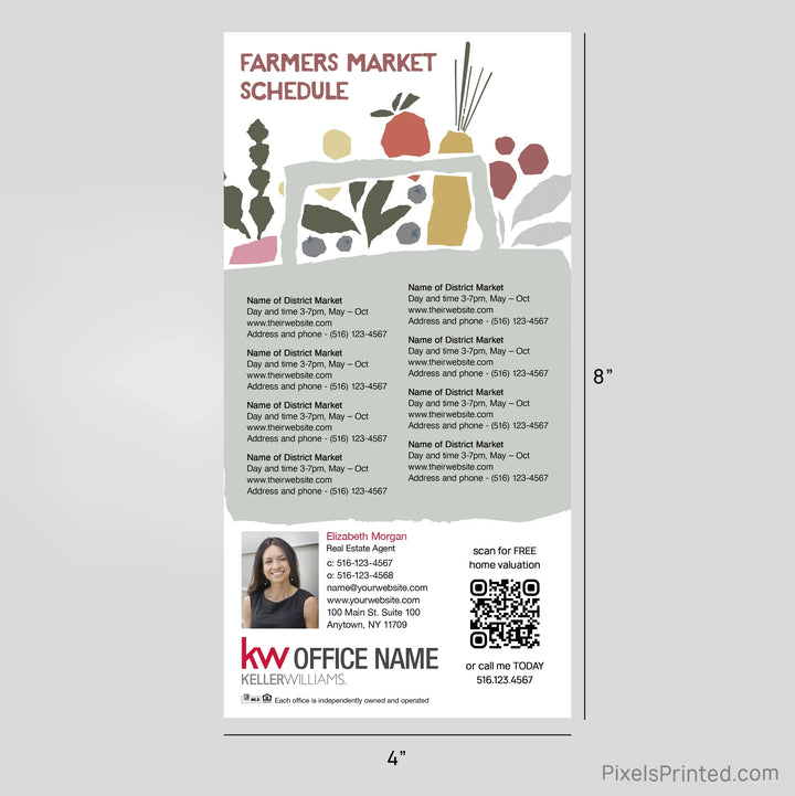 Keller Williams Real Estate Farmers Market Schedule Postcard Magnets postcard magnets PixelsPrinted 