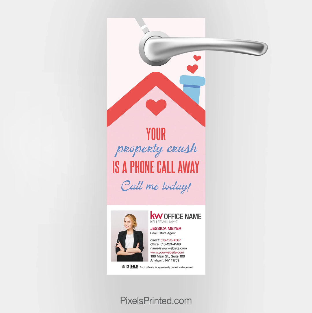 Keller Williams real estate Valentine’s Day door hanger – neighborhood farming PixelsPrinted 