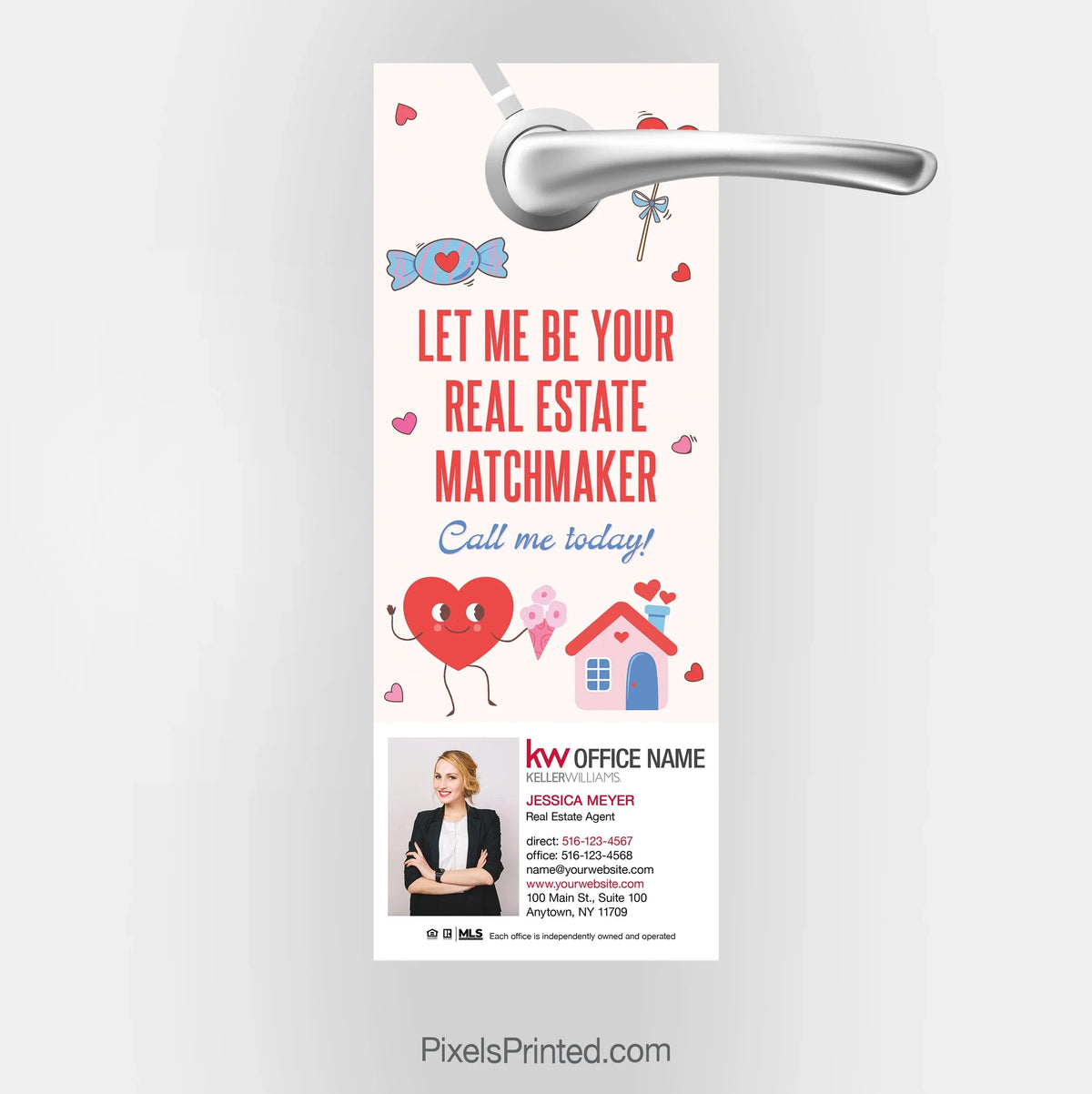 Keller Williams real estate Valentine’s Day door hanger – referral friendly PixelsPrinted 