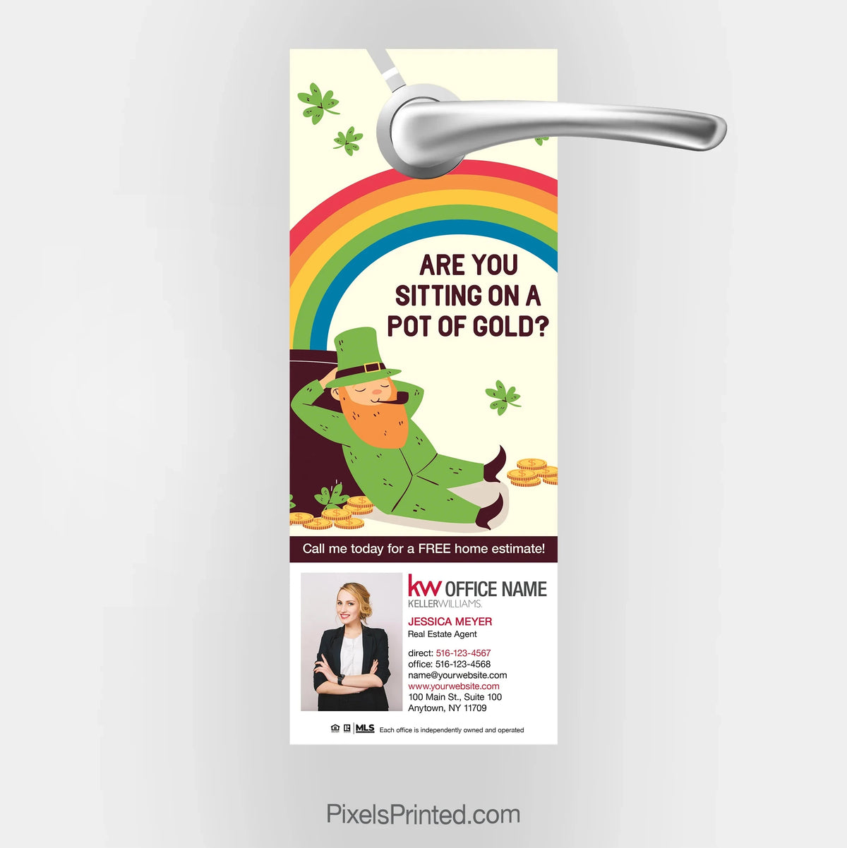 Keller Williams St. Patrick’s Day door hanger – neighborhood farming PixelsPrinted 