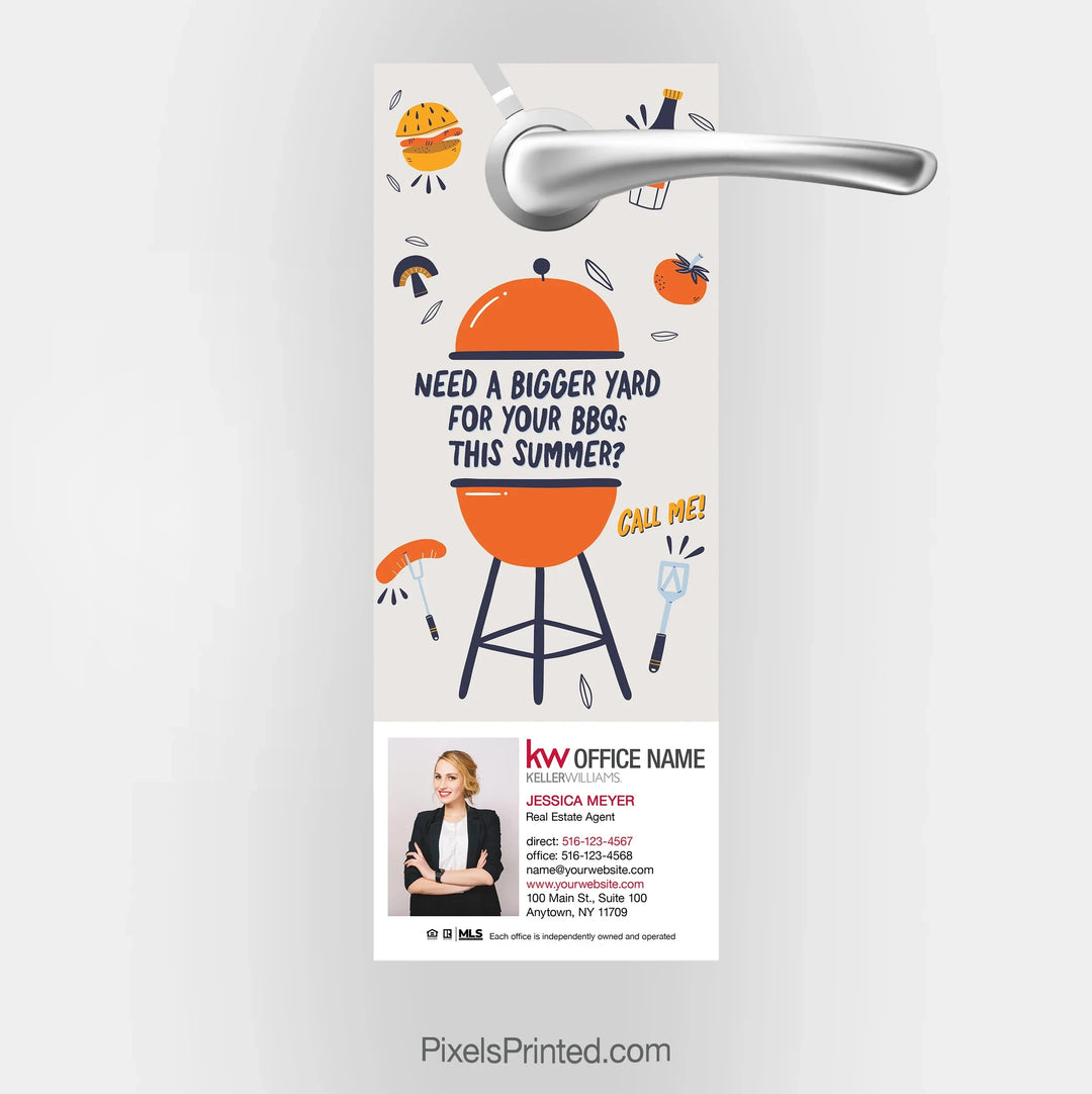 Keller Williams summer BBQ real estate door hanger PixelsPrinted 