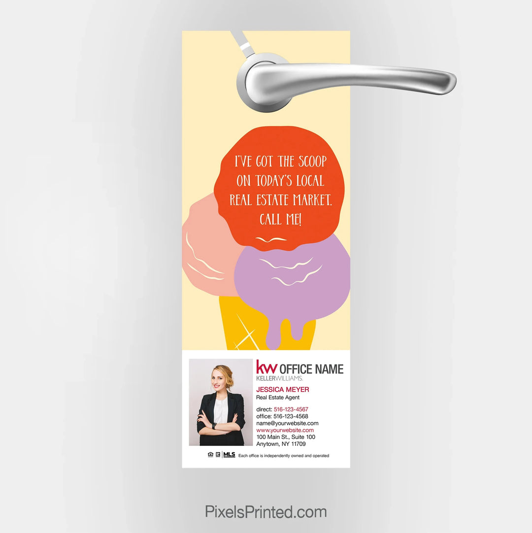 Keller Williams summer referrals real estate door hanger - got the scoop on the market PixelsPrinted 