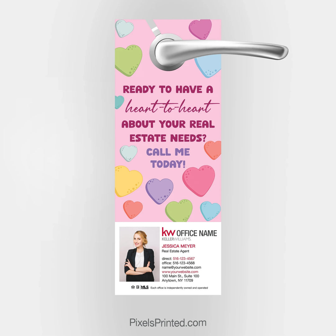 Keller Williams Valentine’s Day door hanger – local real estate expert PixelsPrinted 