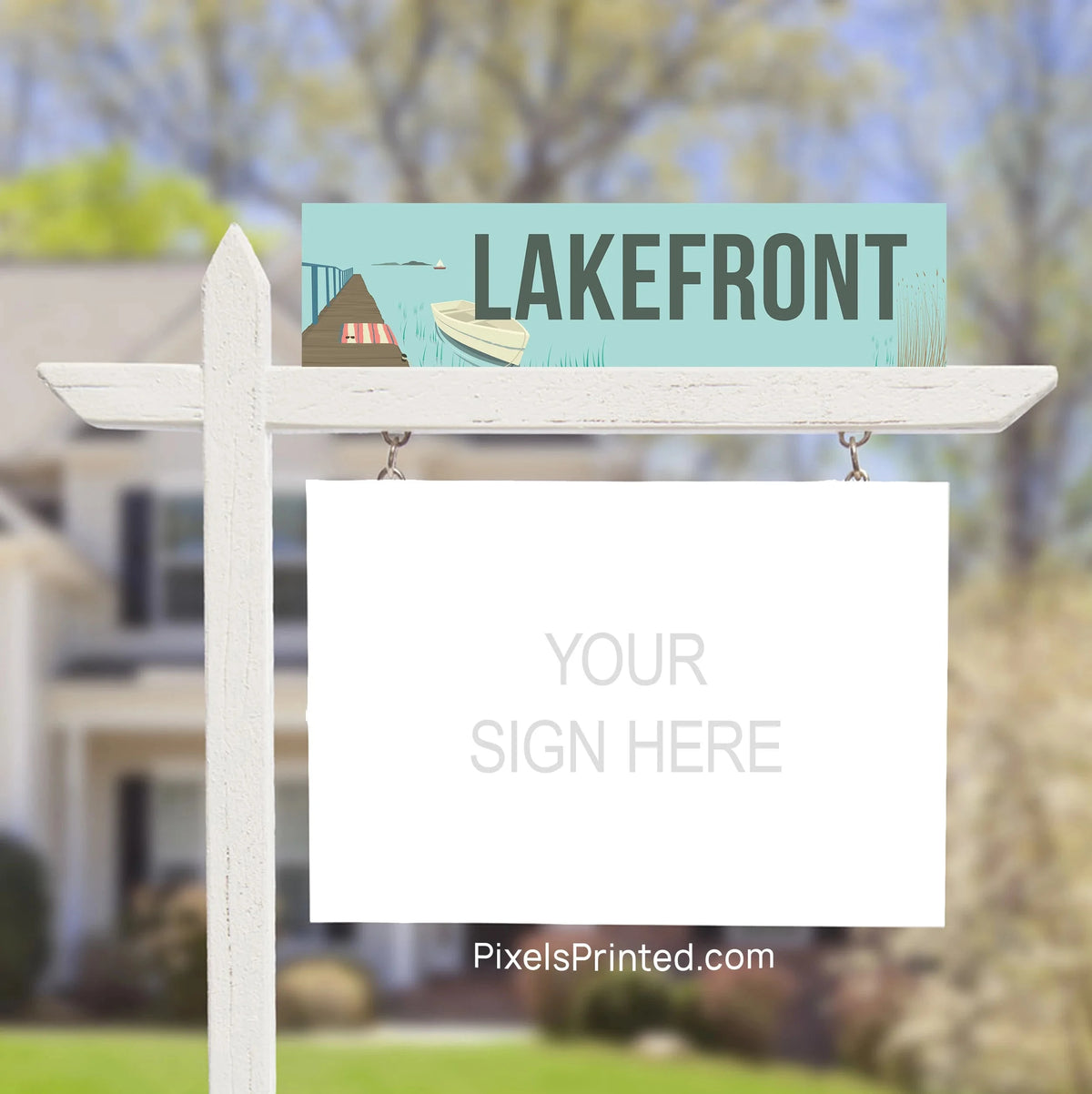 lakefront property real estate sign riders PixelsPrinted 