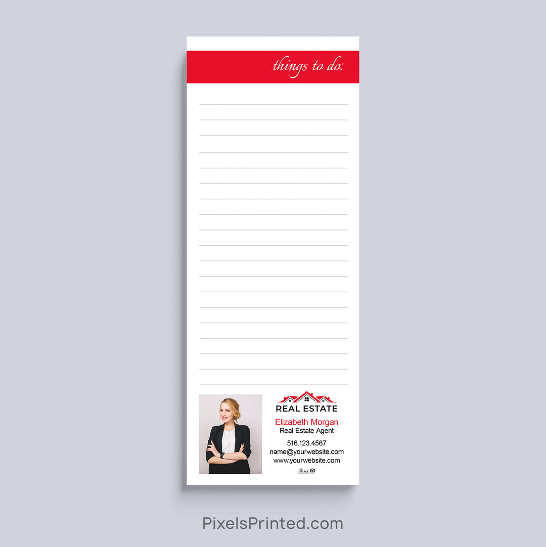 Personalized Things to Do real estate agent notepad with headshot and branding