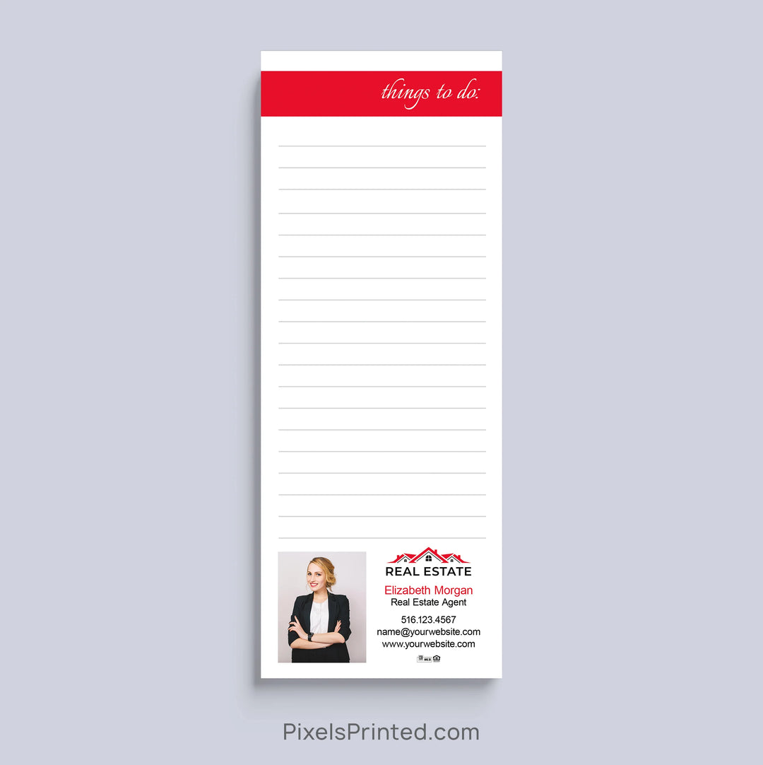 Personalized Things to Do real estate agent notepad with headshot and branding
