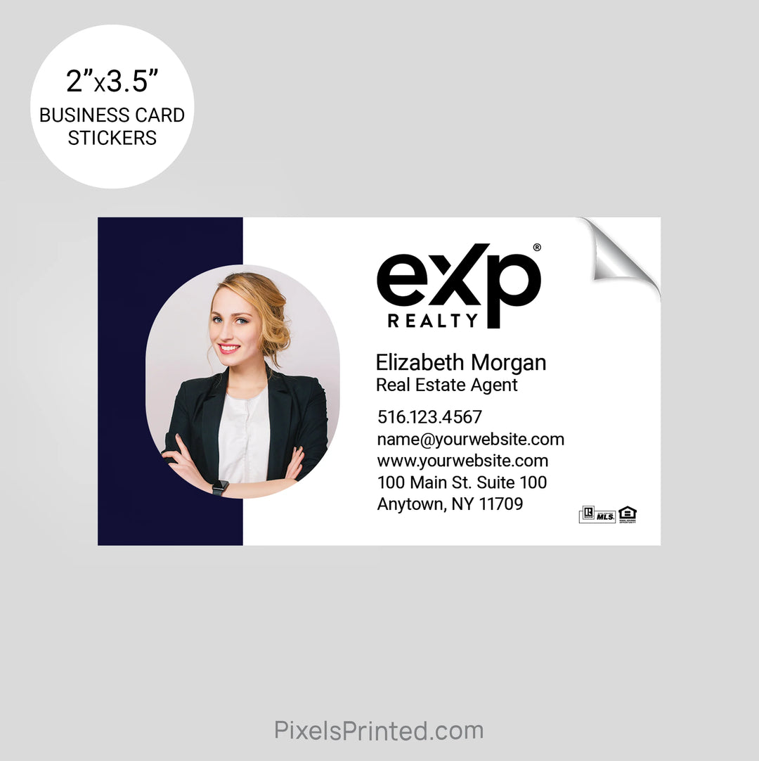 professional exp realty business card stickers for marketing