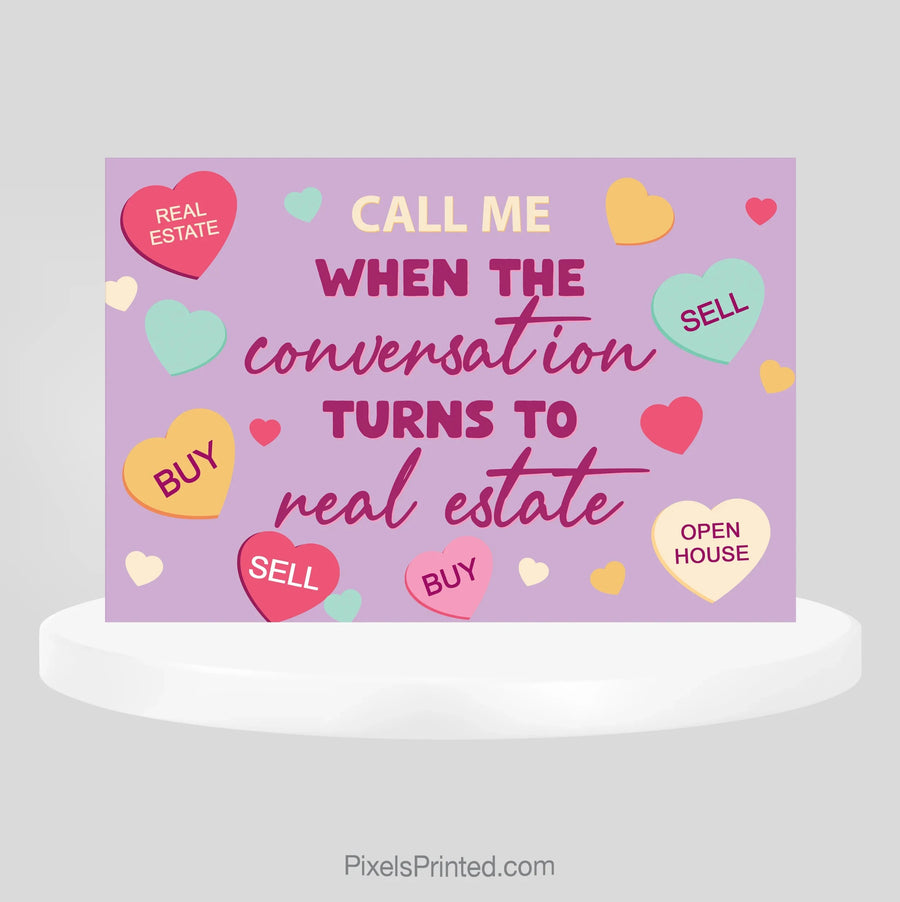 Real Estate Conversation Valentine Postcard | Realtor Mailer PixelsPrinted 