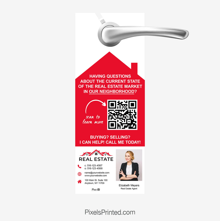 Modern real estate agent introduction door hanger