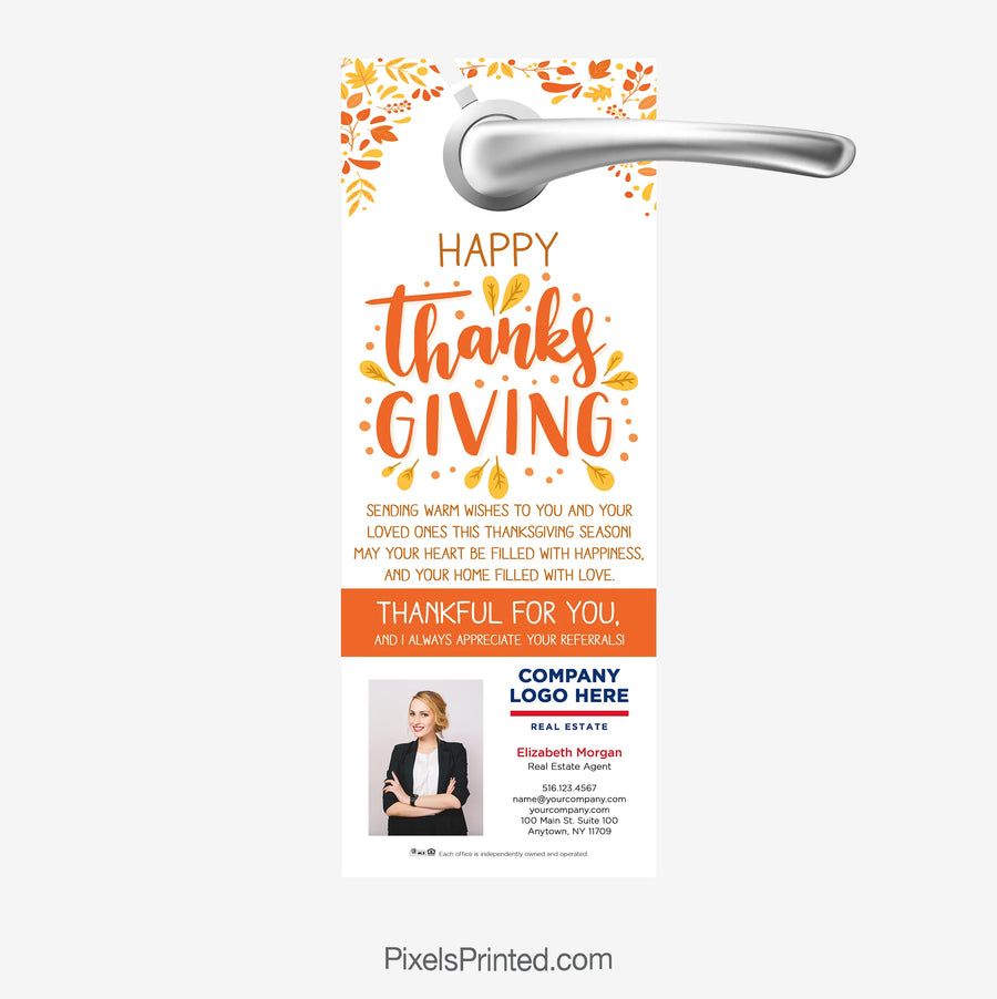 ERA real estate Thanksgiving door hangers for seasonal neighborhood farming