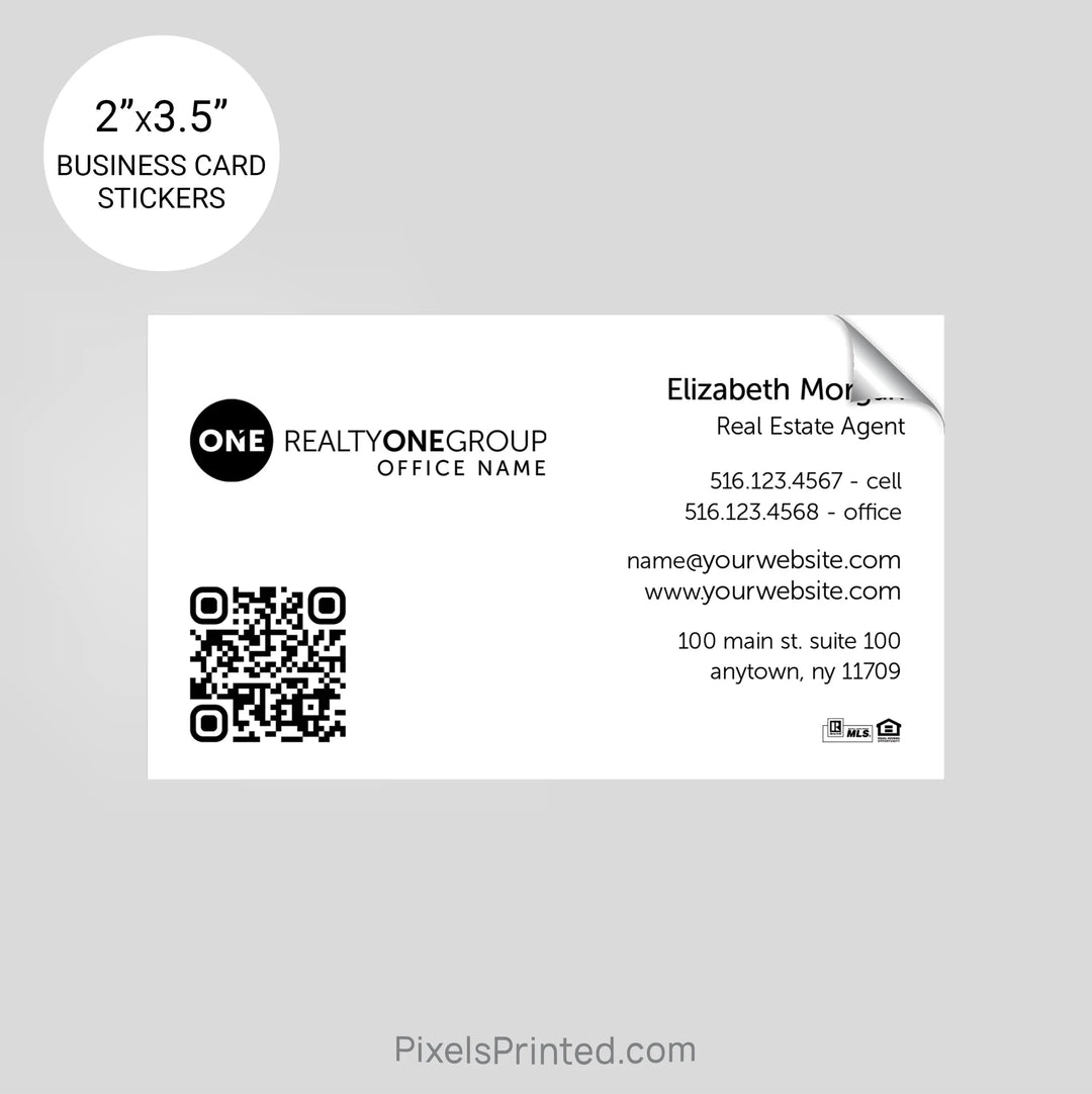 Realty ONE Group business card stickers sticker PixelsPrinted 