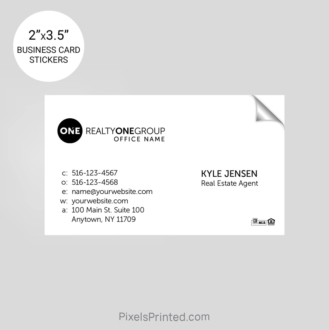 Realty One Group business card stickers sticker PixelsPrinted 