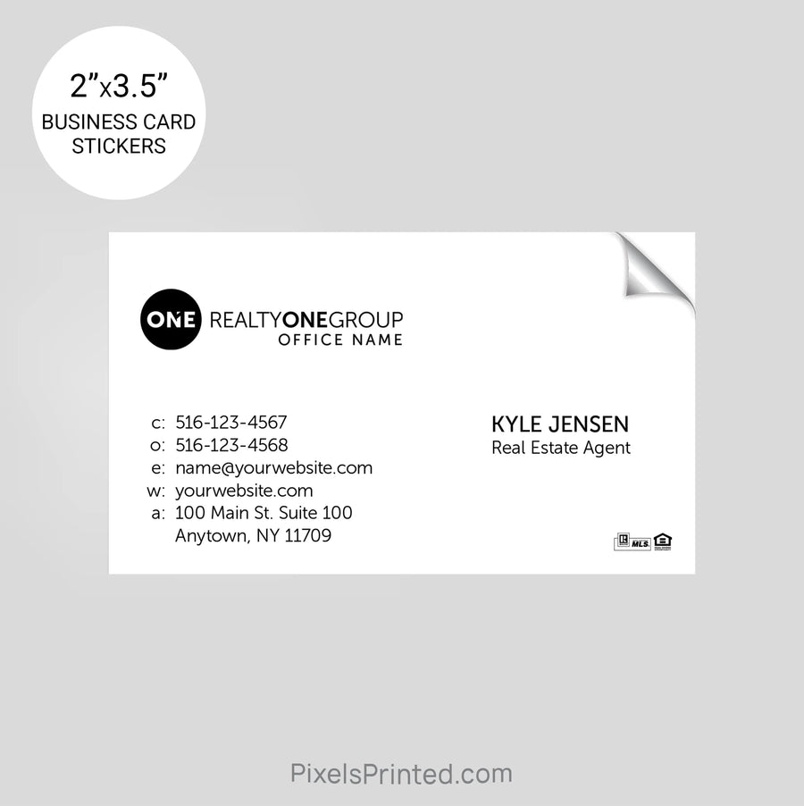 Realty One Group business card stickers sticker PixelsPrinted 