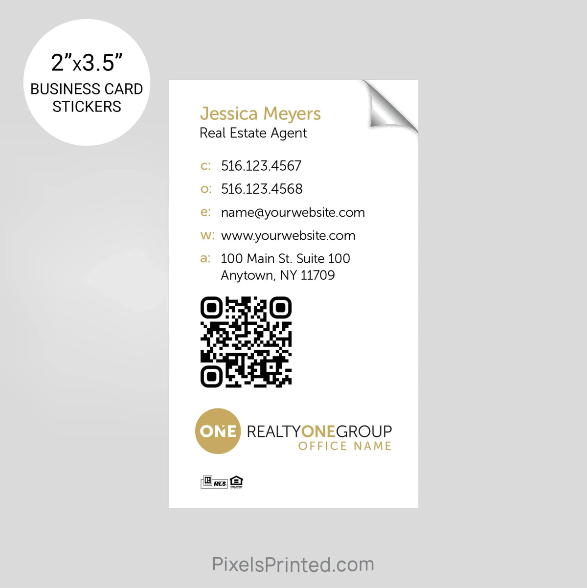 Realty ONE Group business card stickers sticker PixelsPrinted 