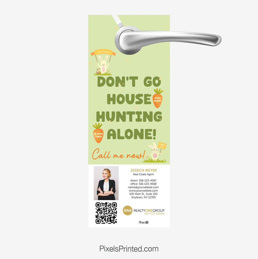 Easter door hanger encouraging buyers to work with a real estate agent