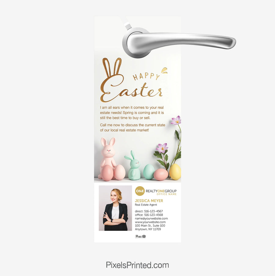 elegant Realty ONE Group Easter door hangers for real estate agents spring marketing