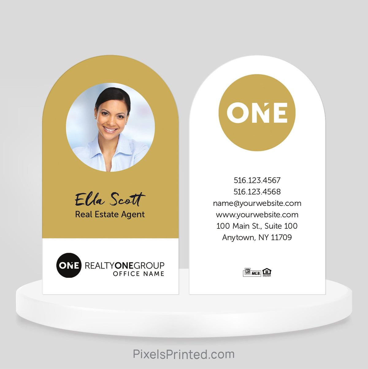 Realty ONE Group half circle business cards Business Cards PixelsPrinted 