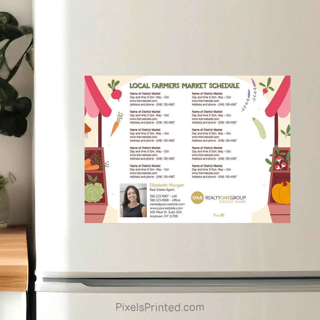 Realty ONE Group Real Estate Farmers Market Calendar Postcard Magnets postcard magnets PixelsPrinted 