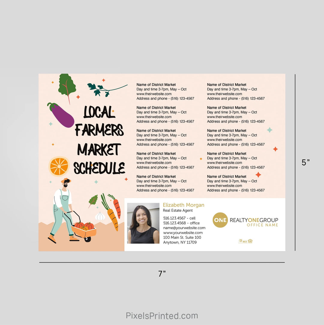 Realty ONE Group Real Estate Farmers Market Calendar Postcard Magnets postcard magnets PixelsPrinted 