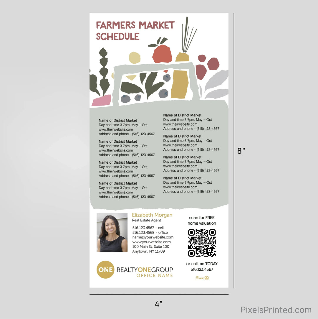 Realty ONE Group Real Estate Farmers Market Calendar Postcard Magnets postcard magnets PixelsPrinted 