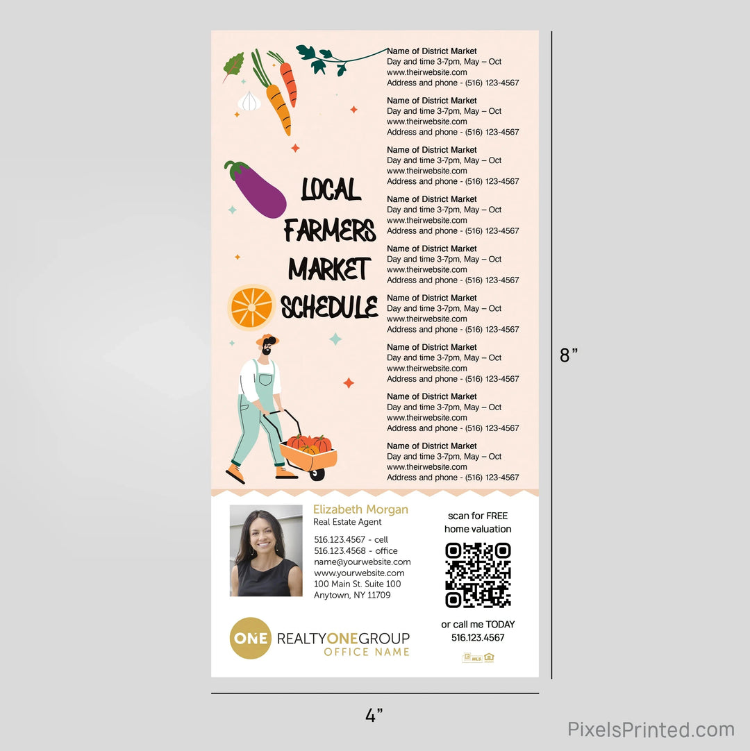 Realty ONE Group Real Estate Farmers Market Calendar Postcard Magnets postcard magnets PixelsPrinted 