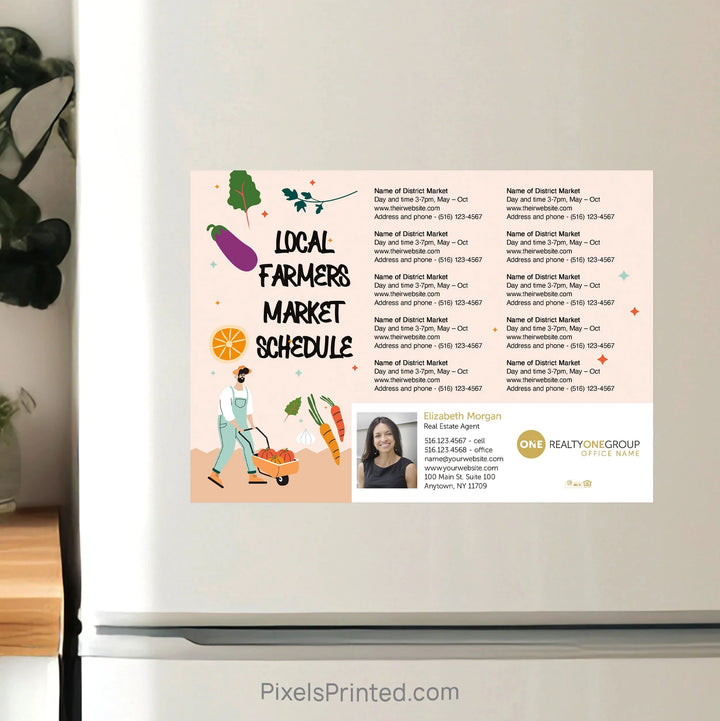 Realty ONE Group Real Estate Farmers Market Calendar Postcard Magnets postcard magnets PixelsPrinted 