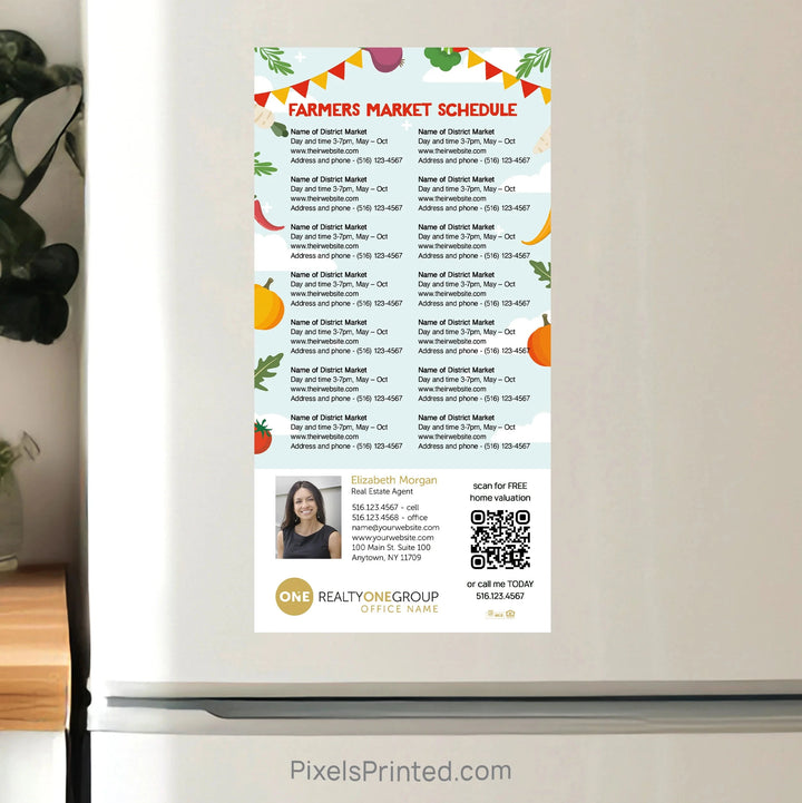 Realty ONE Group Real Estate Farmers Market Calendar Postcard Magnets postcard magnets PixelsPrinted 