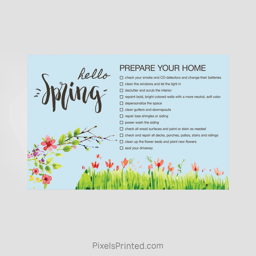 Realty One Group real estate spring maintenance postcards PixelsPrinted 