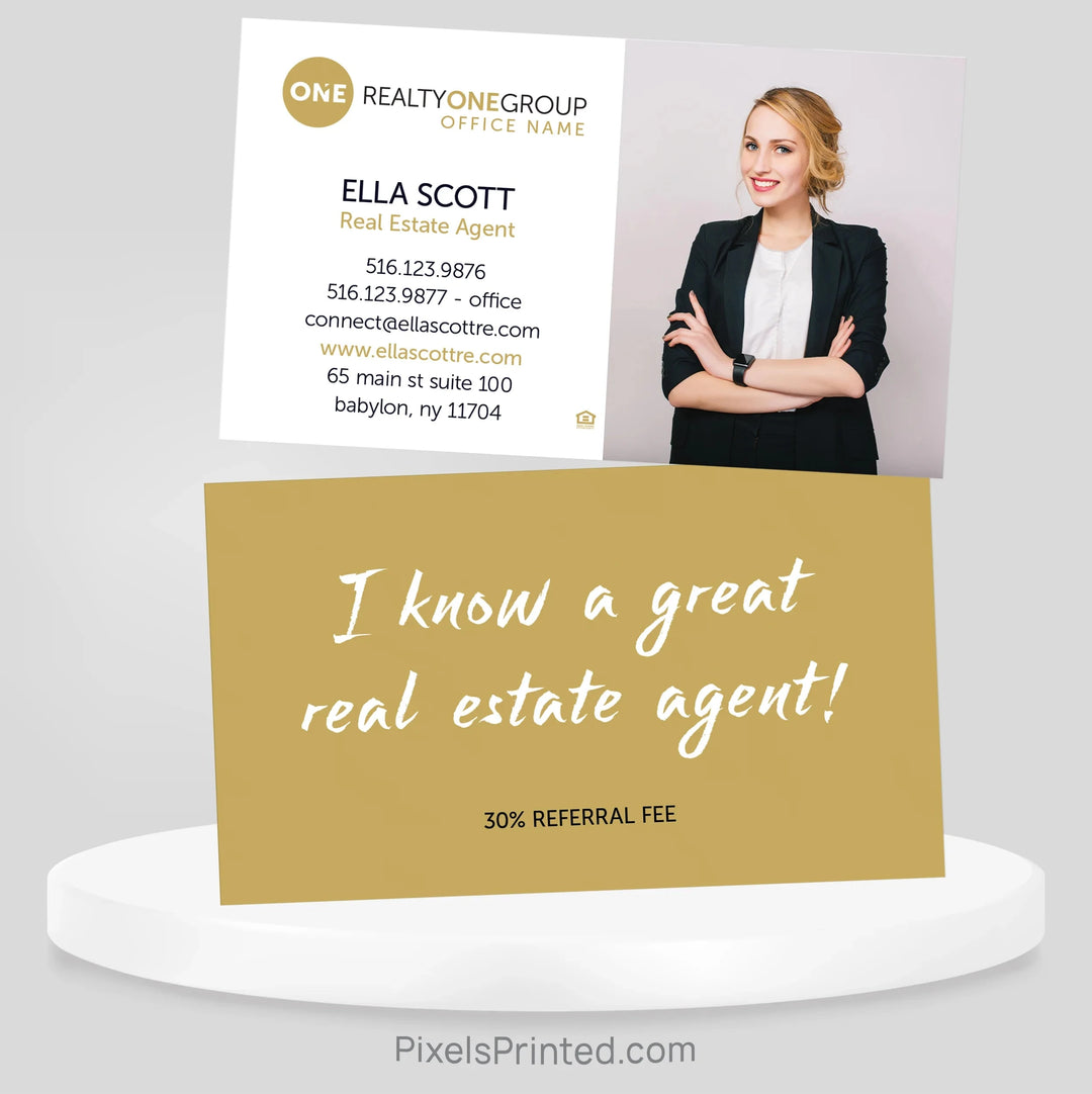 Realty ONE Group referral business cards Business Cards PixelsPrinted 