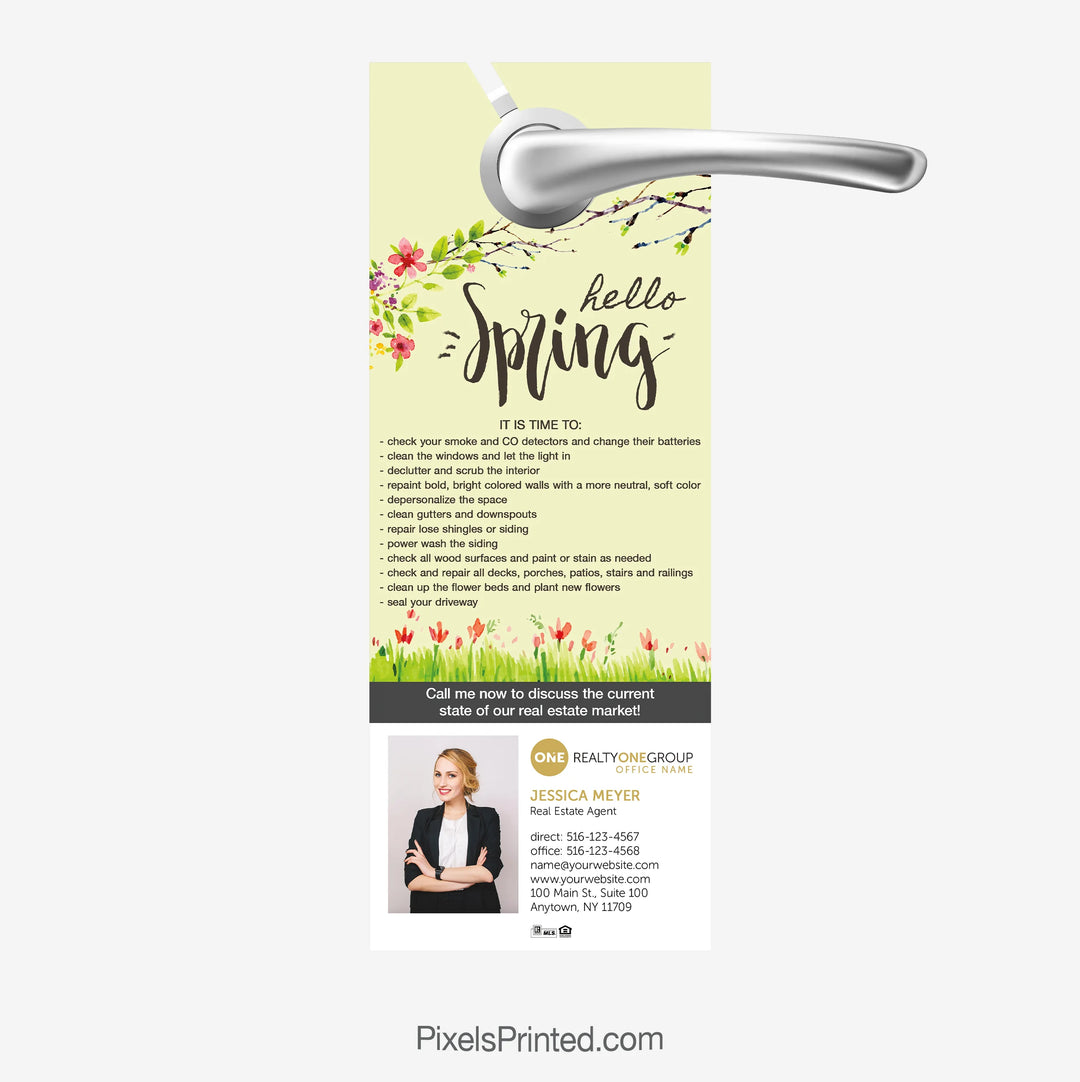 Realty ONE Group spring maintenance tips door hangers for real estate agents