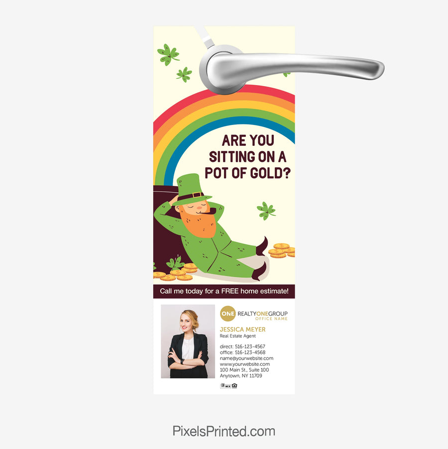 St. Patrick’s Day home value door hanger for Realty ONE Group agents