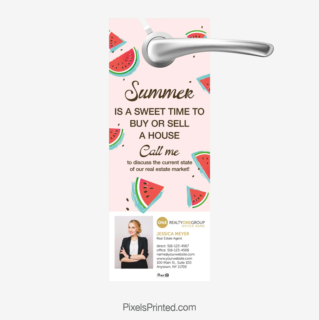Summer real estate opportunities door hanger for Realty ONE Group agents and local marketing