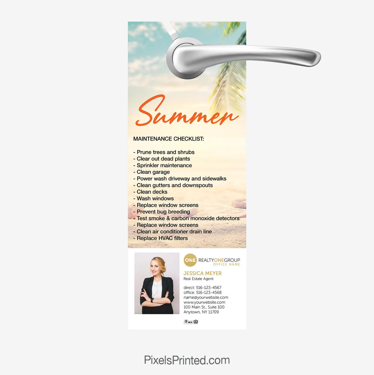 Realty ONE Group summer maintenance tips door hangers for real estate agents