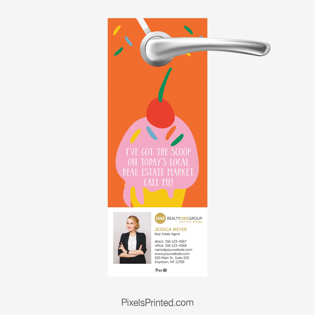 Realty One Group summer market scoop door hanger.
