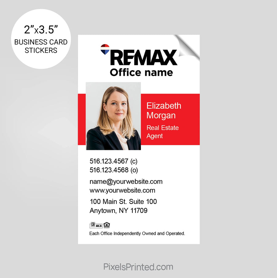 REMAX Real Estate Business Card Stickers sticker PixelsPrinted 