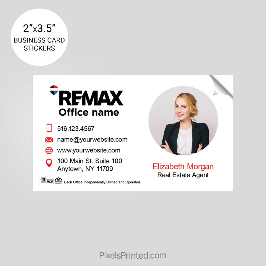 REMAX Real Estate Business Card Stickers sticker PixelsPrinted 