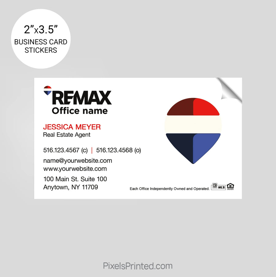 REMAX Real Estate Business Card Stickers – PixelsPrinted, image size:900x902