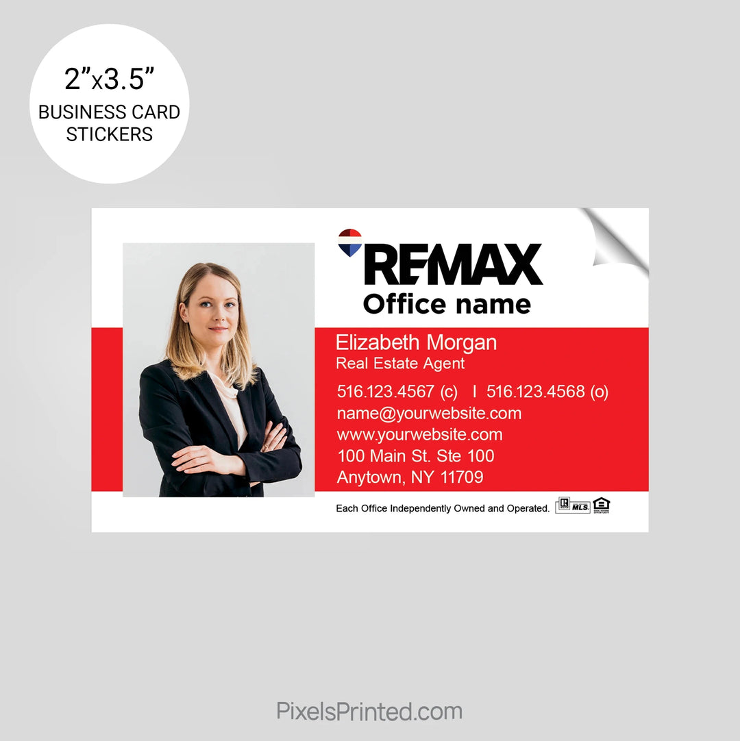REMAX Real Estate Business Card Stickers sticker PixelsPrinted 