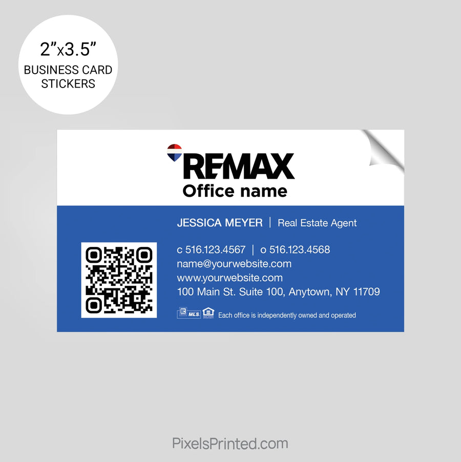 REMAX Real Estate Business Card Stickers sticker PixelsPrinted 