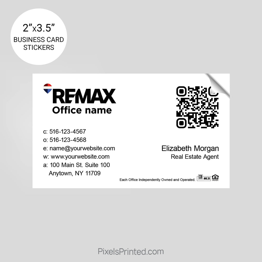 REMAX Real Estate Business Card Stickers sticker PixelsPrinted 