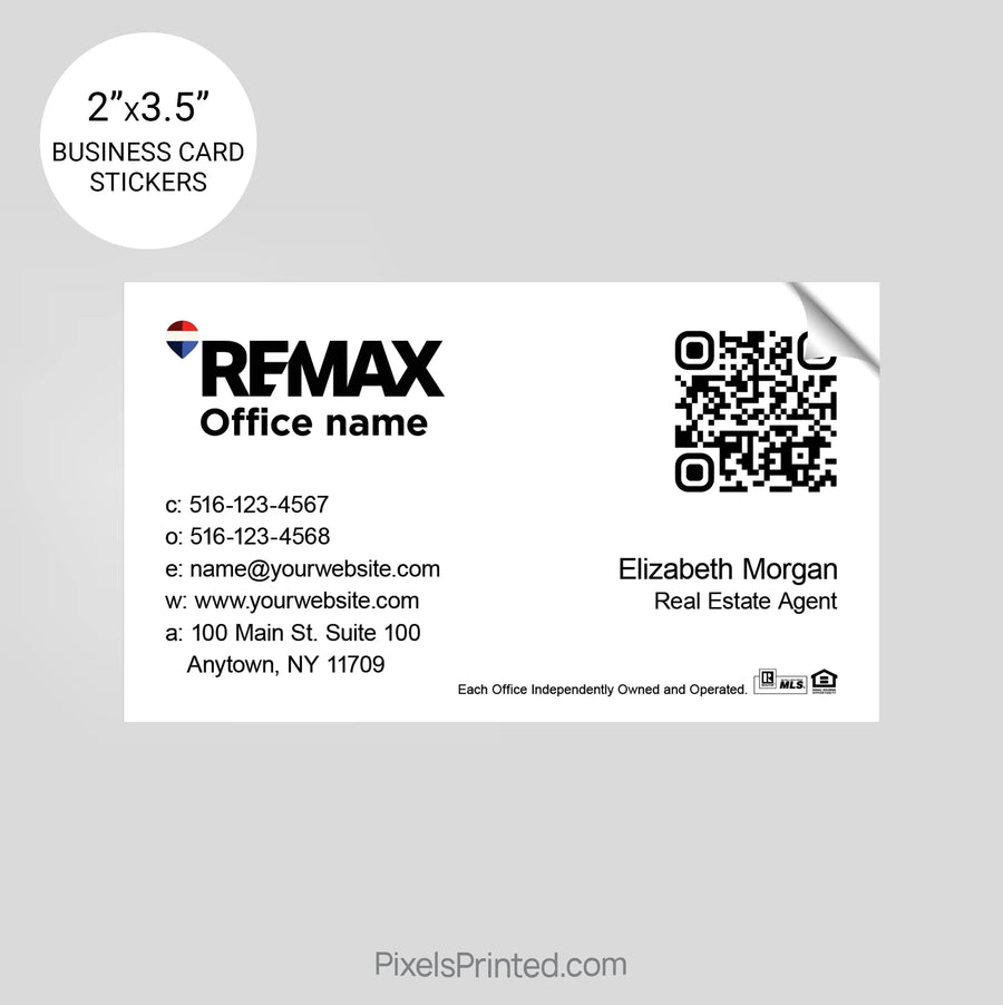 REMAX Real Estate Business Card Stickers sticker PixelsPrinted 