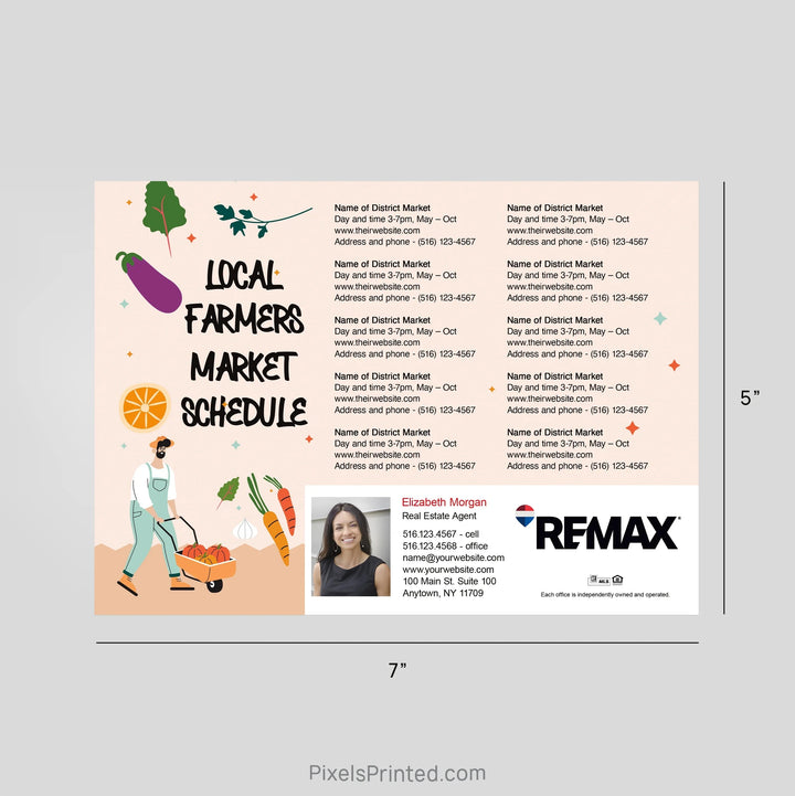 REMAX Real Estate Farmers Market calendar Postcard Magnets postcard magnets PixelsPrinted 