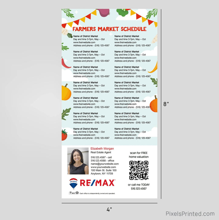 REMAX Real Estate Farmers Market calendar Postcard Magnets postcard magnets PixelsPrinted 