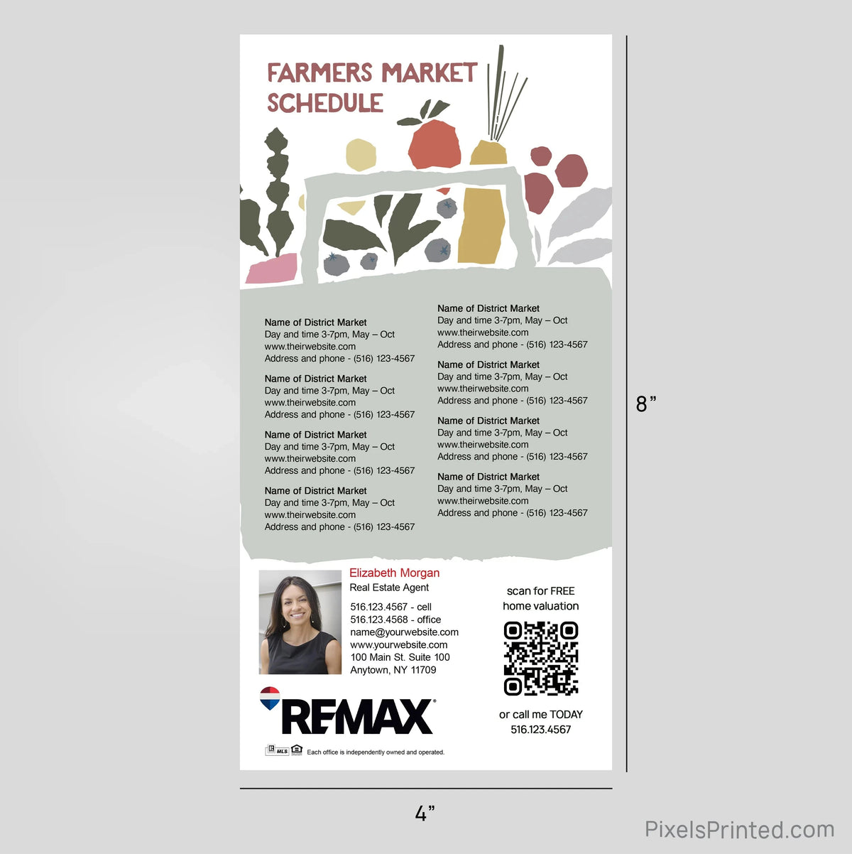 REMAX Real Estate Farmers Market calendar Postcard Magnets postcard magnets PixelsPrinted 