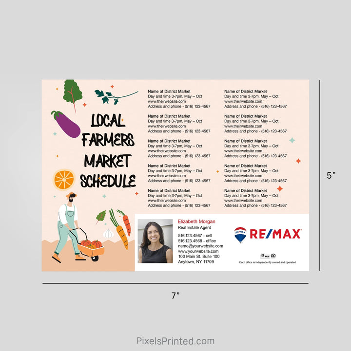 REMAX Real Estate Farmers Market calendar Postcard Magnets postcard magnets PixelsPrinted 