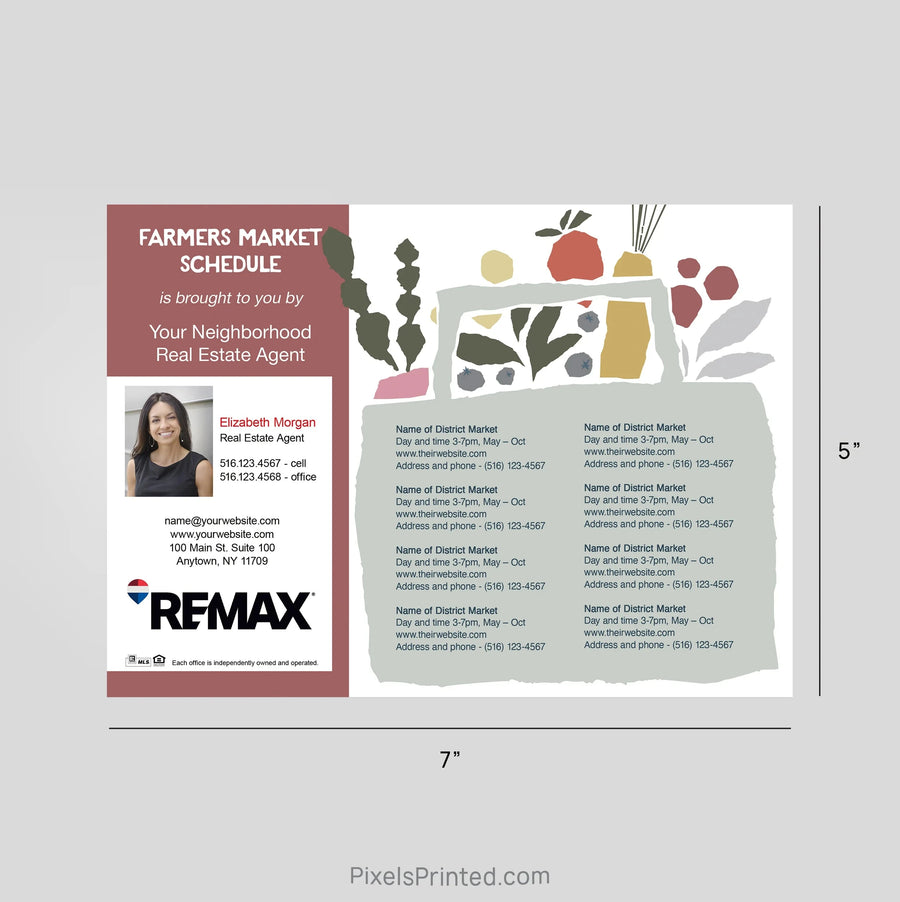 REMAX Real Estate Farmers Market calendar Postcard Magnets postcard magnets PixelsPrinted 