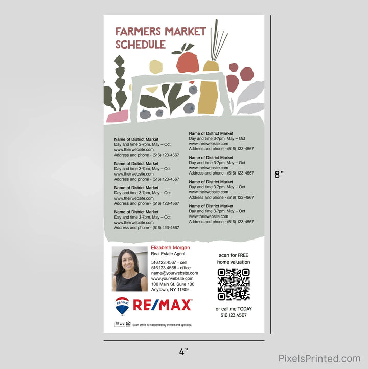 REMAX Real Estate Farmers Market calendar Postcard Magnets postcard magnets PixelsPrinted 