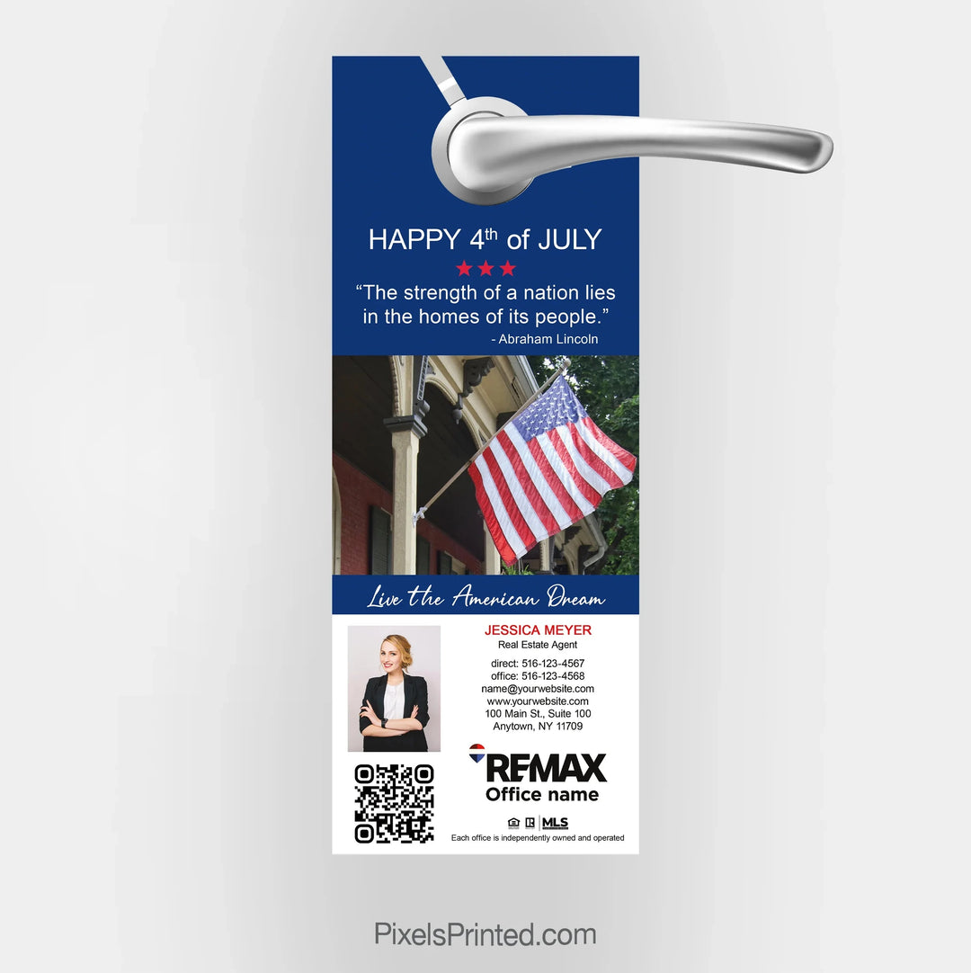 REMAX real estate Fourth of July door hangers PixelsPrinted 