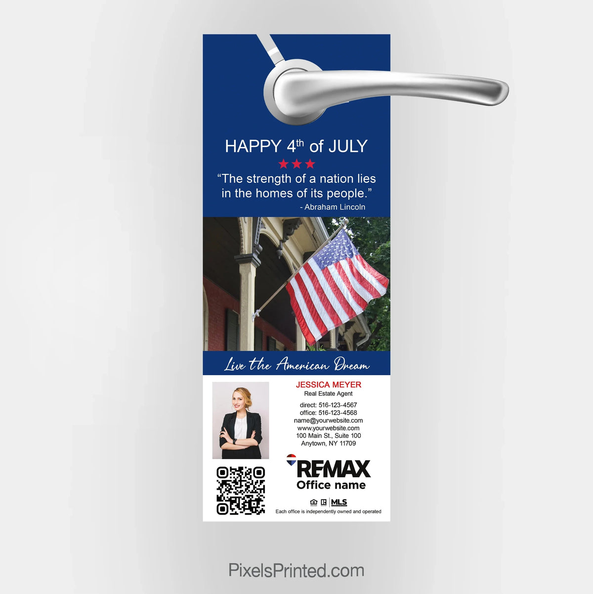 REMAX real estate Fourth of July door hangers PixelsPrinted 